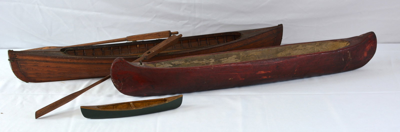 Collection of Antique & Folk Art Miniature Wooden Canoes (1 of 14)