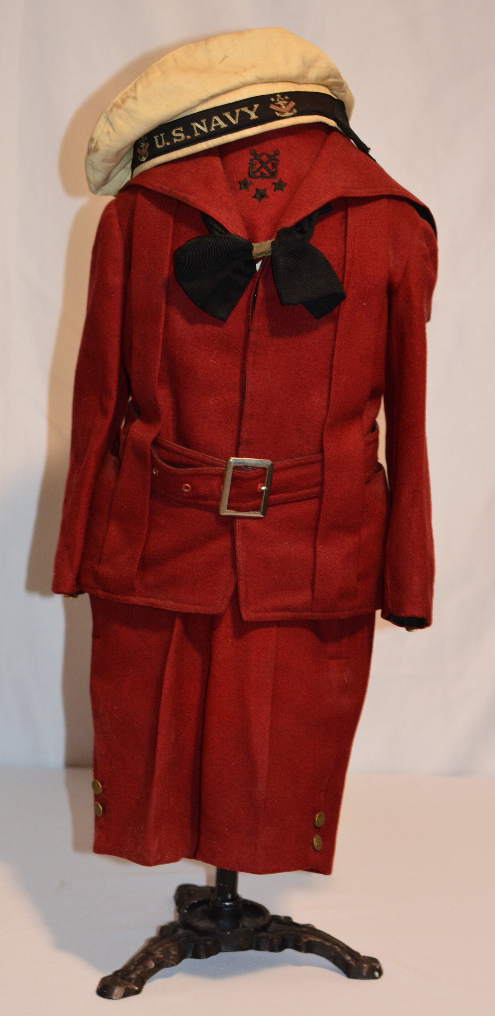 Vintage Child's U.S. Navy Sailor Outfit on Cast Iron General Store Display Stand (1 of 13)