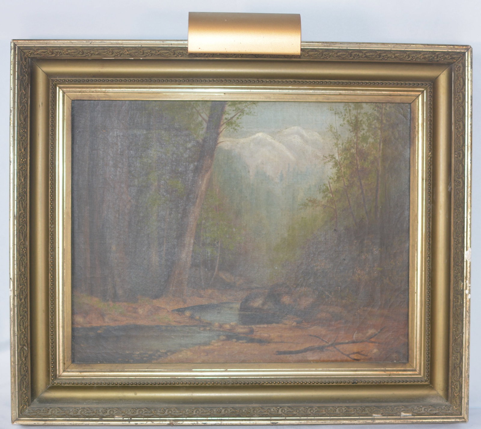 American Landscape Oil Painting, Mountain & Woodland Stream (1 of 6)