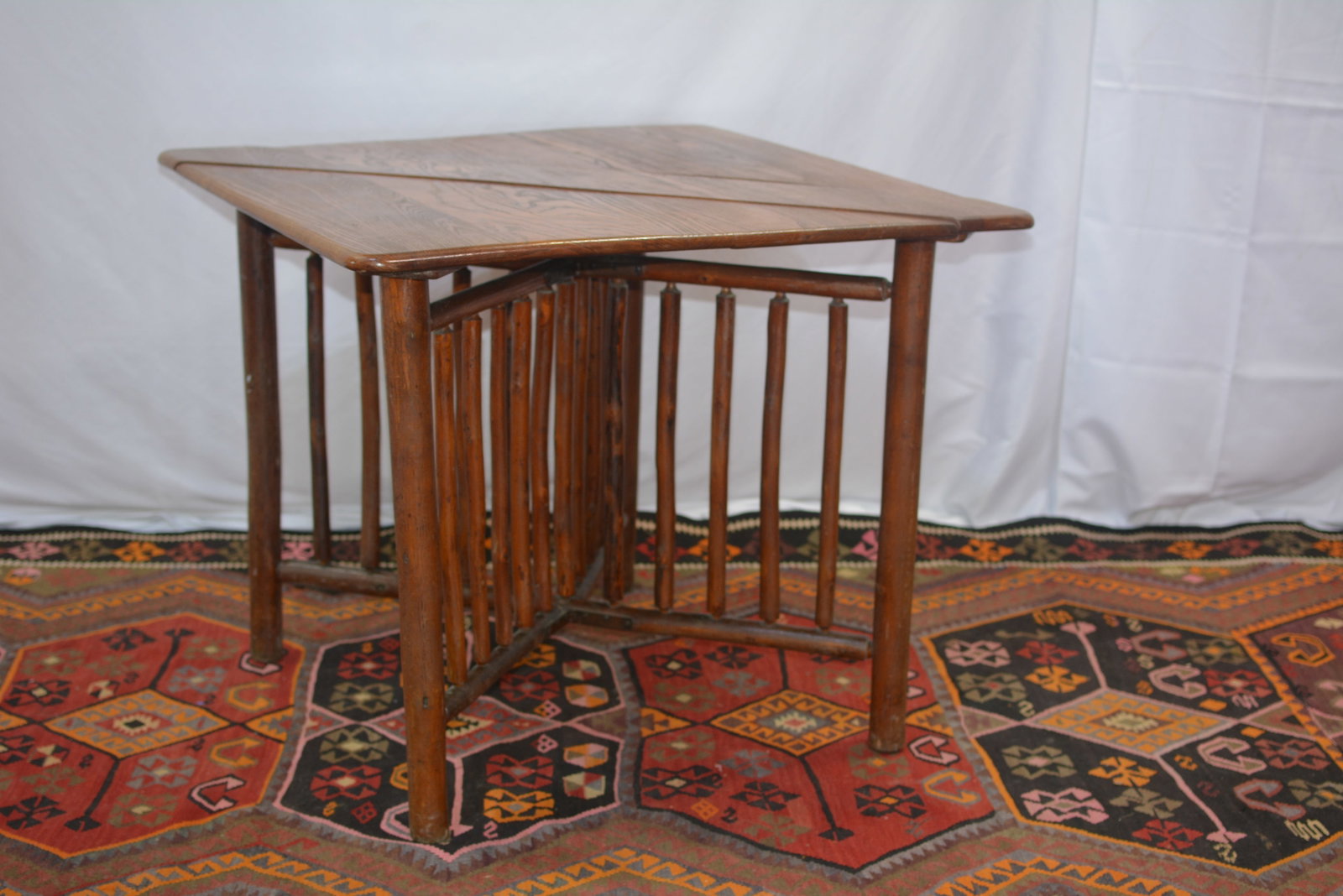Rare Old Hickory Drop-Leaf Gate-Leg Table (1 of 6)
