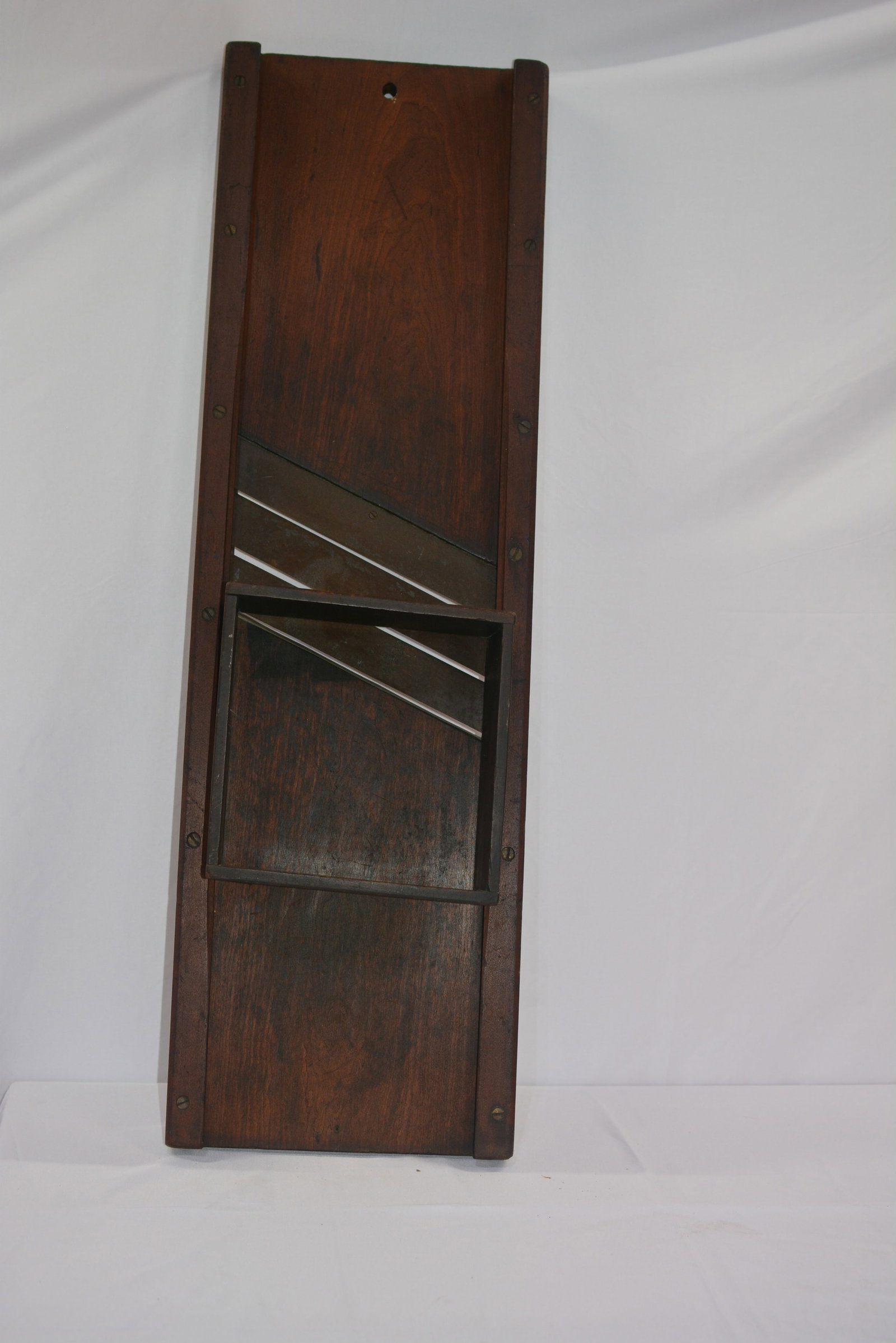 Large Kraut Cutter: Large Kraut Cutter with dovetailed feeder box. 38"L X 12"W X 8"T
