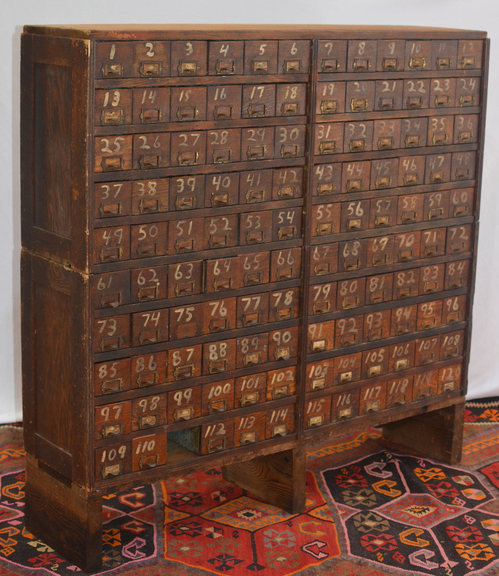 Large Antique 120-Drawer General Store Cabinet (1 of 8)