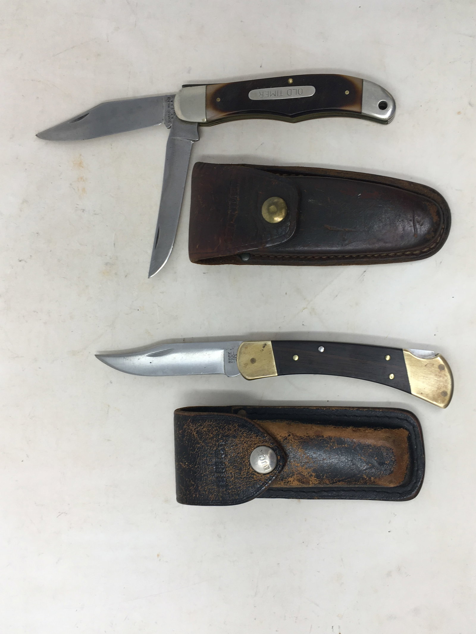 Schrade Old Timer, Buck 110 Folding Knives (1 of 5)