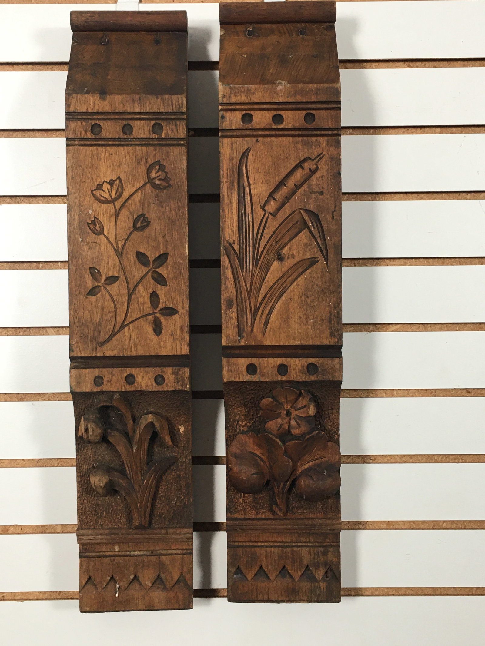 Pair of Carved Wood Architectural Pieces (1 of 6)