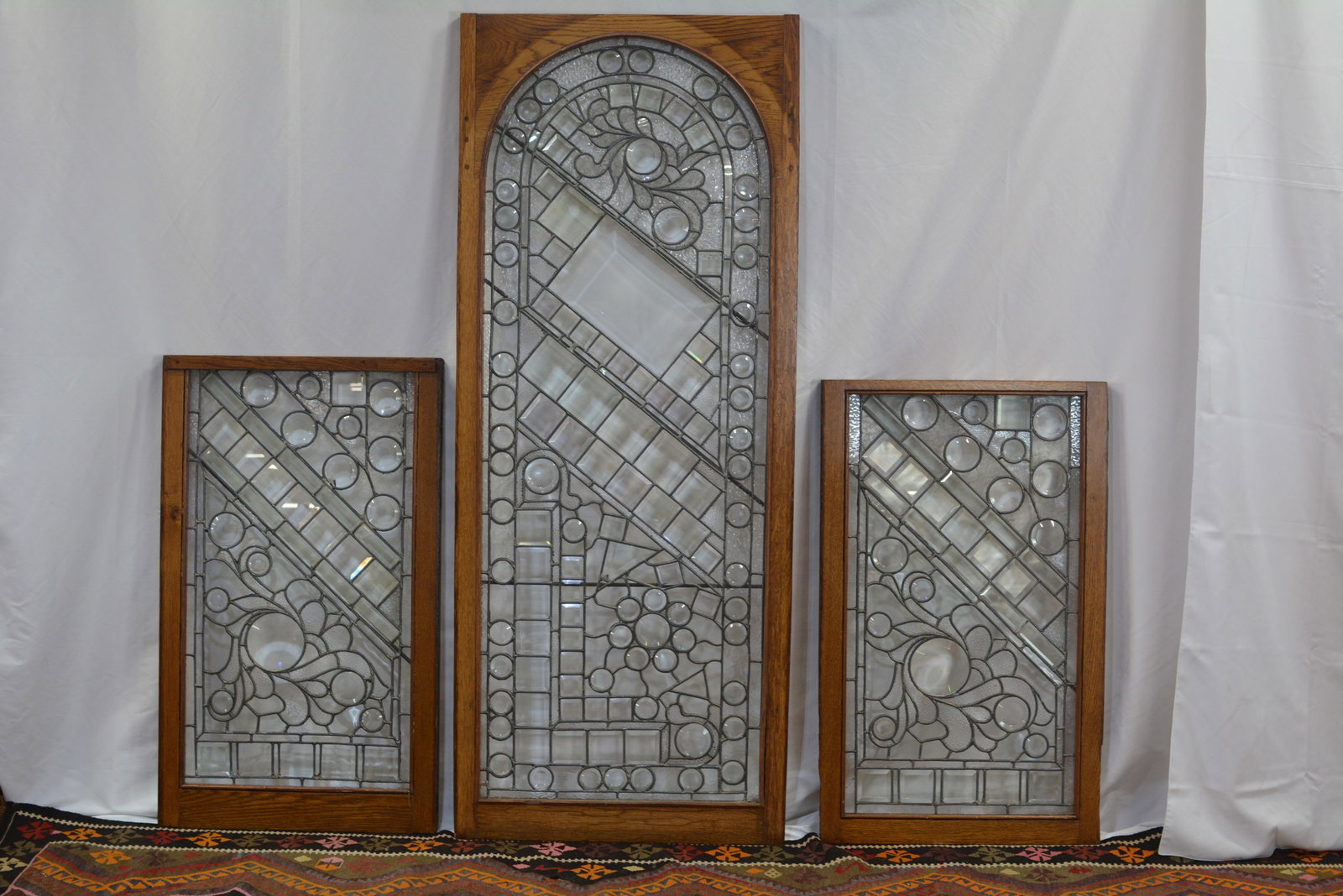 Leaded glass windows with oak frames (1 of 13)