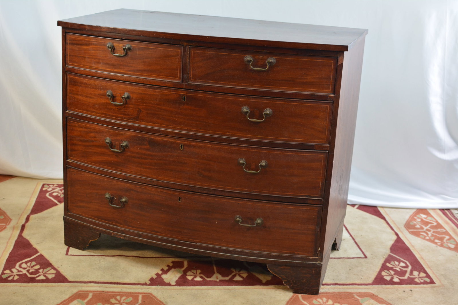 19th Century Federal Mahogany Bow Front Chest of Drawers (1 of 11)