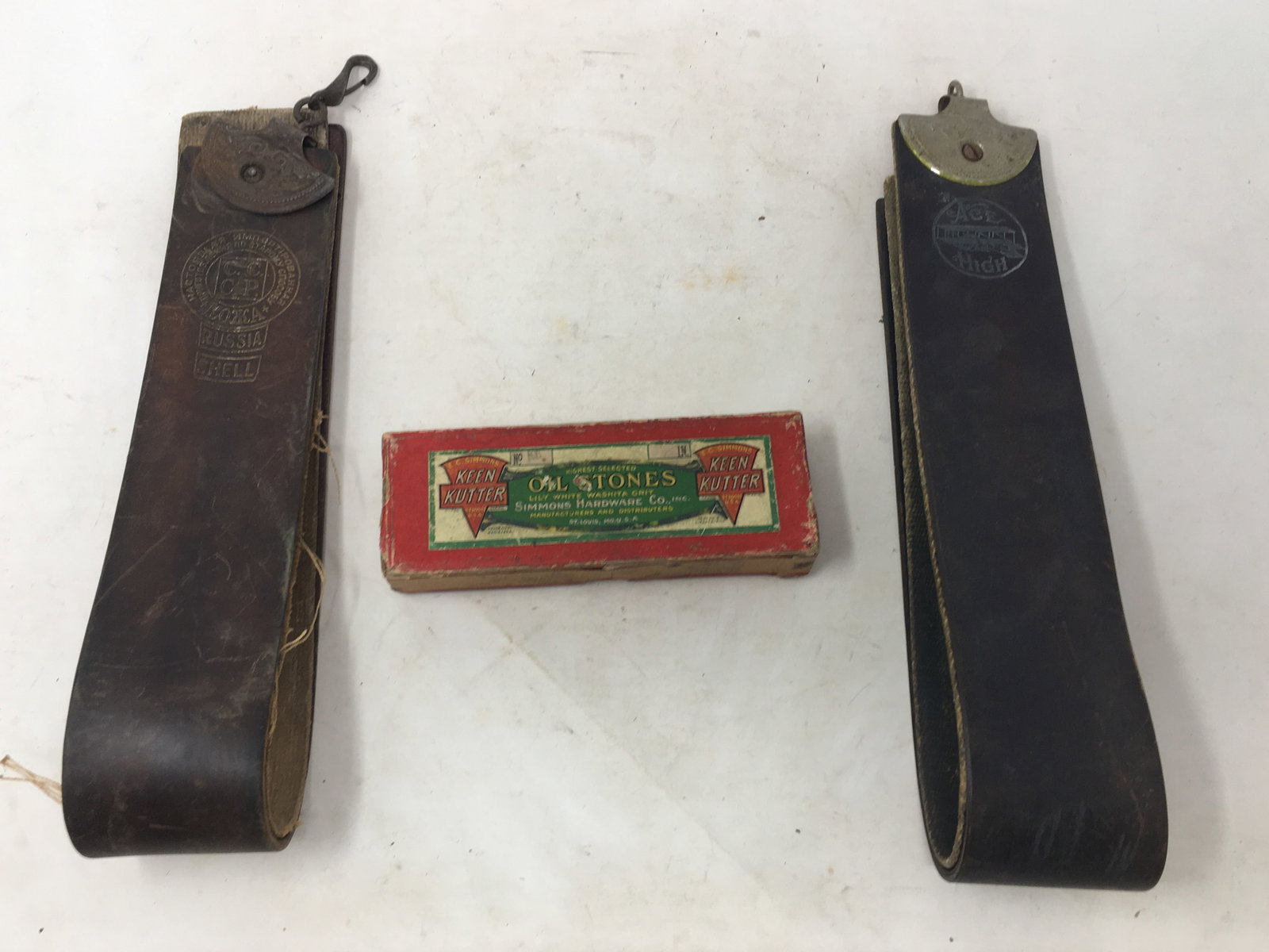 Keen Kutter Sharpening Stone, Vintage Leather Strops (1 of 8)