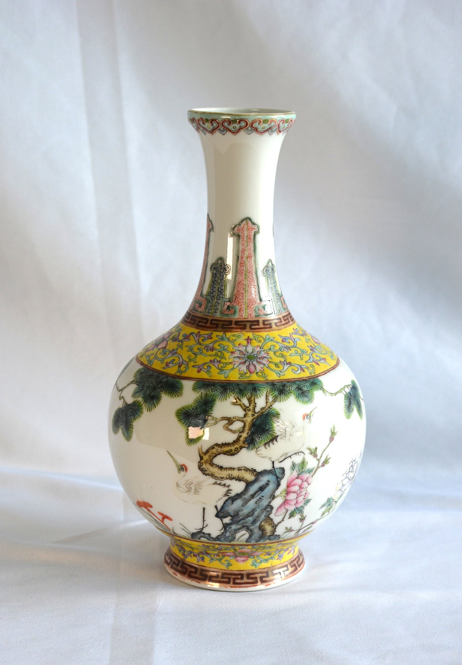 Porcelain Crane and Pine Vase (1 of 5)