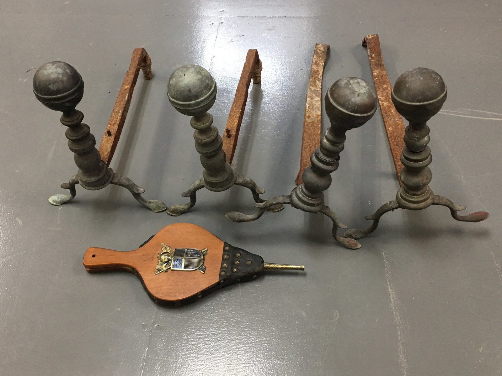 Copper Andirons, Bellows (1 of 5)