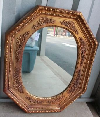 1. Antique style Gold Hill mirror.: Measures 33" x 26"