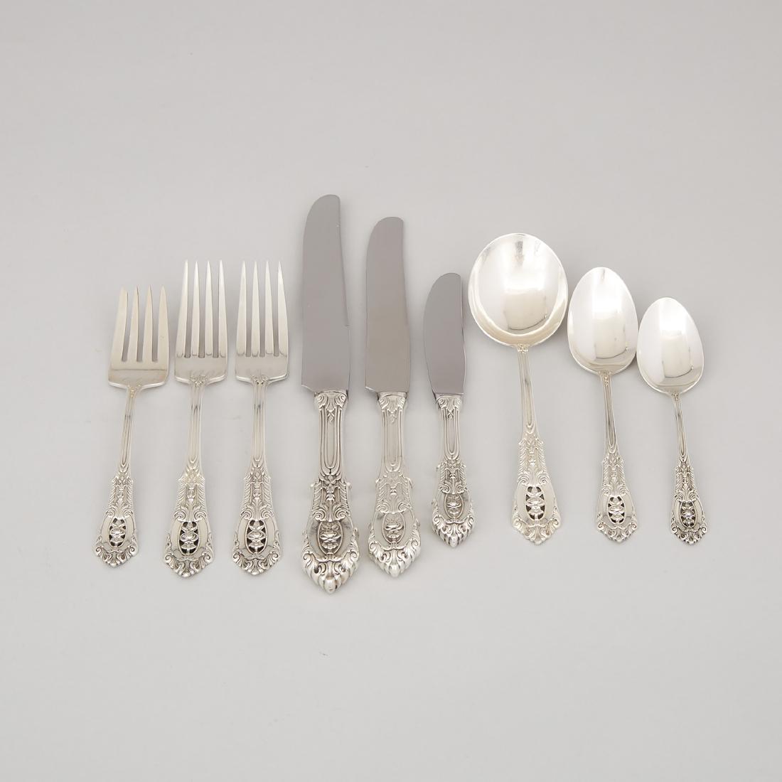 American Silver ‘Rosepoint’ Pattern Flatware, Wallace: Lot 103 American Silver ‘Rosepoint’ Pattern Flatware, Wallace Silversmiths, Wallingford, Ct., 20th century comprising eighty pieces: 12 dinner knives, 12 dinner forks, 7 soup spoons, 7 luncheon kn