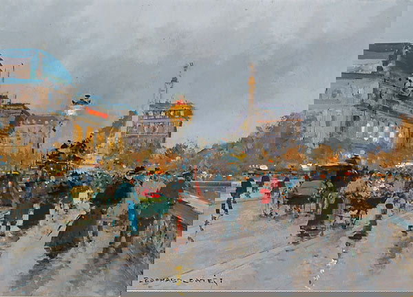 French Edouard Cortes PLACE DE LA BASTILLE: Edouard Leon Cortes (1882-1969), French PLACE DE LA BASTILLE, Oil on canvas; signed lower left 13.4" x 18.3" — 34 x 46.5 cm. See illustration Est. $25000/35000