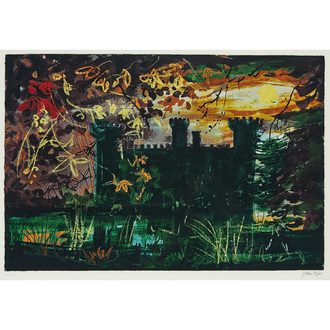 EASTNOR CASTLE, HEREFORD, 1983 [LEVINSON, 353]: Lot 75 John Piper (1903-1992), British EASTNOR CASTLE, HEREFORD, 1983 [LEVINSON, 353] Colour silkscreen on wove paper; signed and numbered 59/70 in pencil to margin. Printed by Kelpra Studio, London.