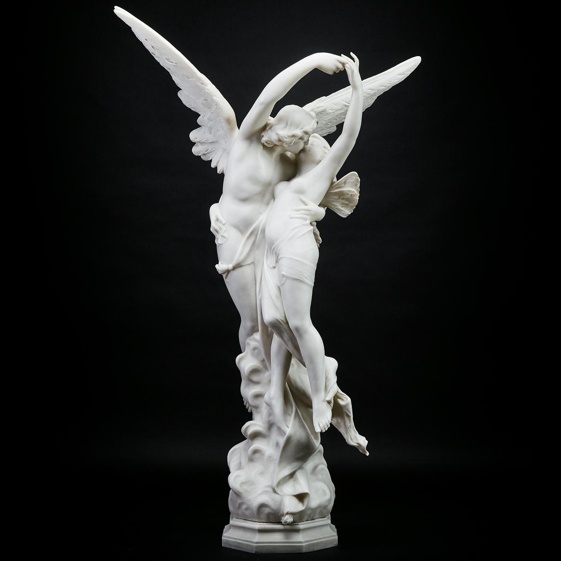 Cesare Lapini (Italian, 1848-after 1900): Lot 165 Cesare Lapini (Italian, 1848-after 1900) CUPID AND PSYCHE white marble group, inscribed Gall. Lapini, Firenze height 60 in — 152.4 cm Estimate $50,000-$70,000 Additional Info: Department: De