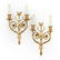 Pair of French Gilt Bronze Caduceus Form Two Light Wall