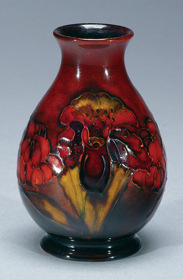 Moorcroft Flambé Orchids Vase, c.1940