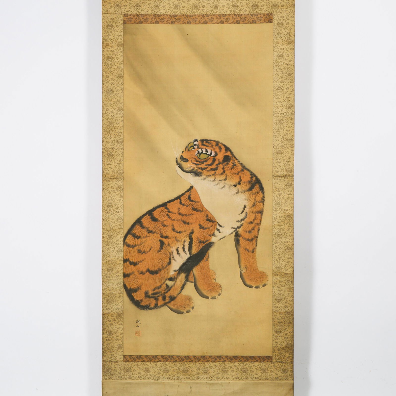 Mori Tetsuzan (1775-1841), Tiger, 日本: Mori Tetsuzan (1775-1841), Tiger日本 森徹山 (1775-1841) 虎 设色纸本 立轴Signed Tetsuzan, sealed Shushin; ink and colour on paper