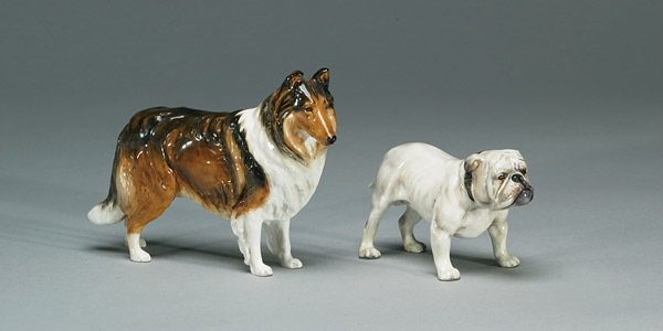 Royal Doulton Collie HN1058 and Bulldog HN1074 [2
