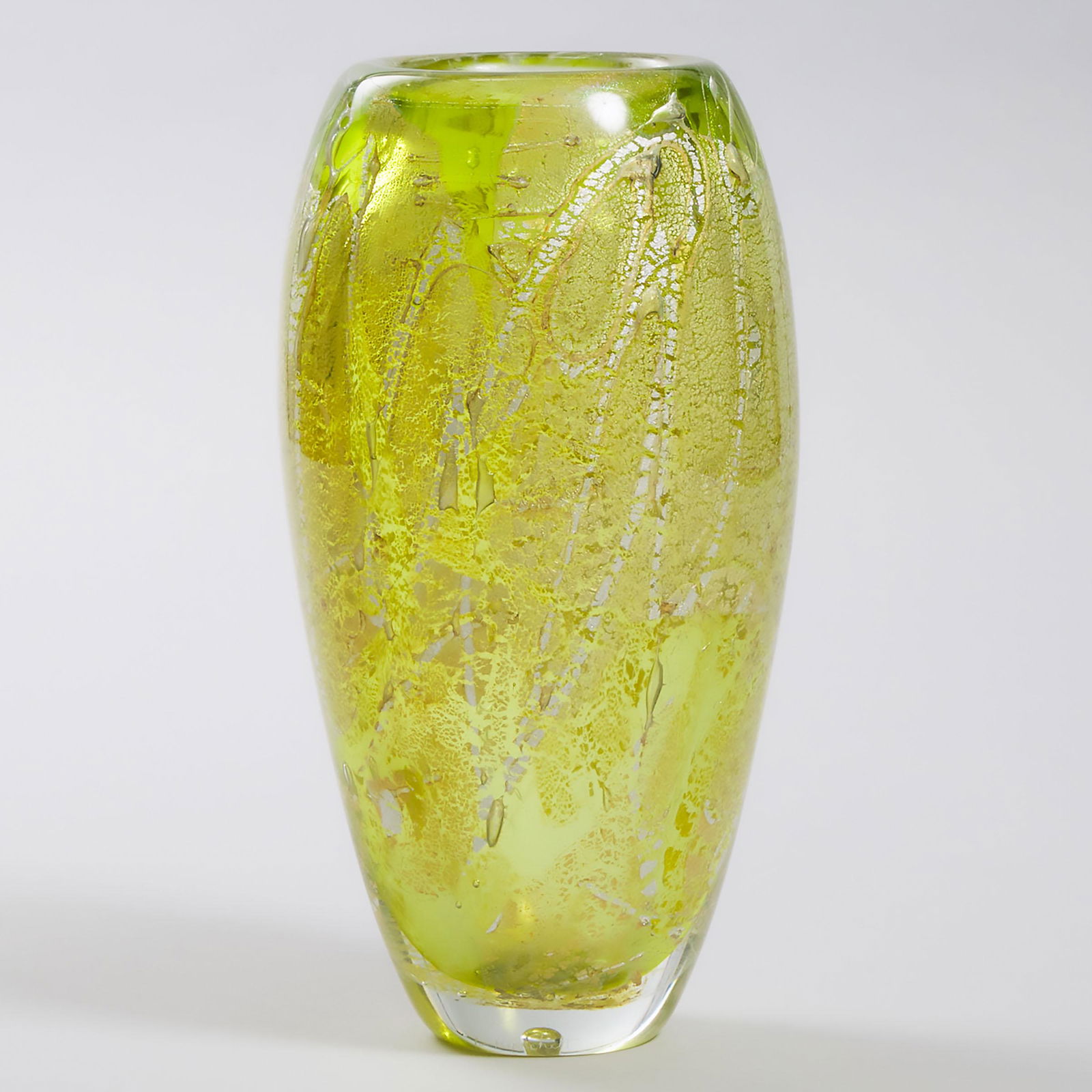 Christopher Ries (American, b.1952), Internally: Christopher Ries (American, b.1952), Internally Decorated Glass Vase, 1979height 9.8 in — 25 cm, engraved Christopher Ries 3/79 for Herschel and JanakProvenance:Janak Khendry Collection, Toronto