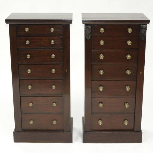 Near Pair of William IV Mahogany Wellingtons Chests, (0292) on Nov 25