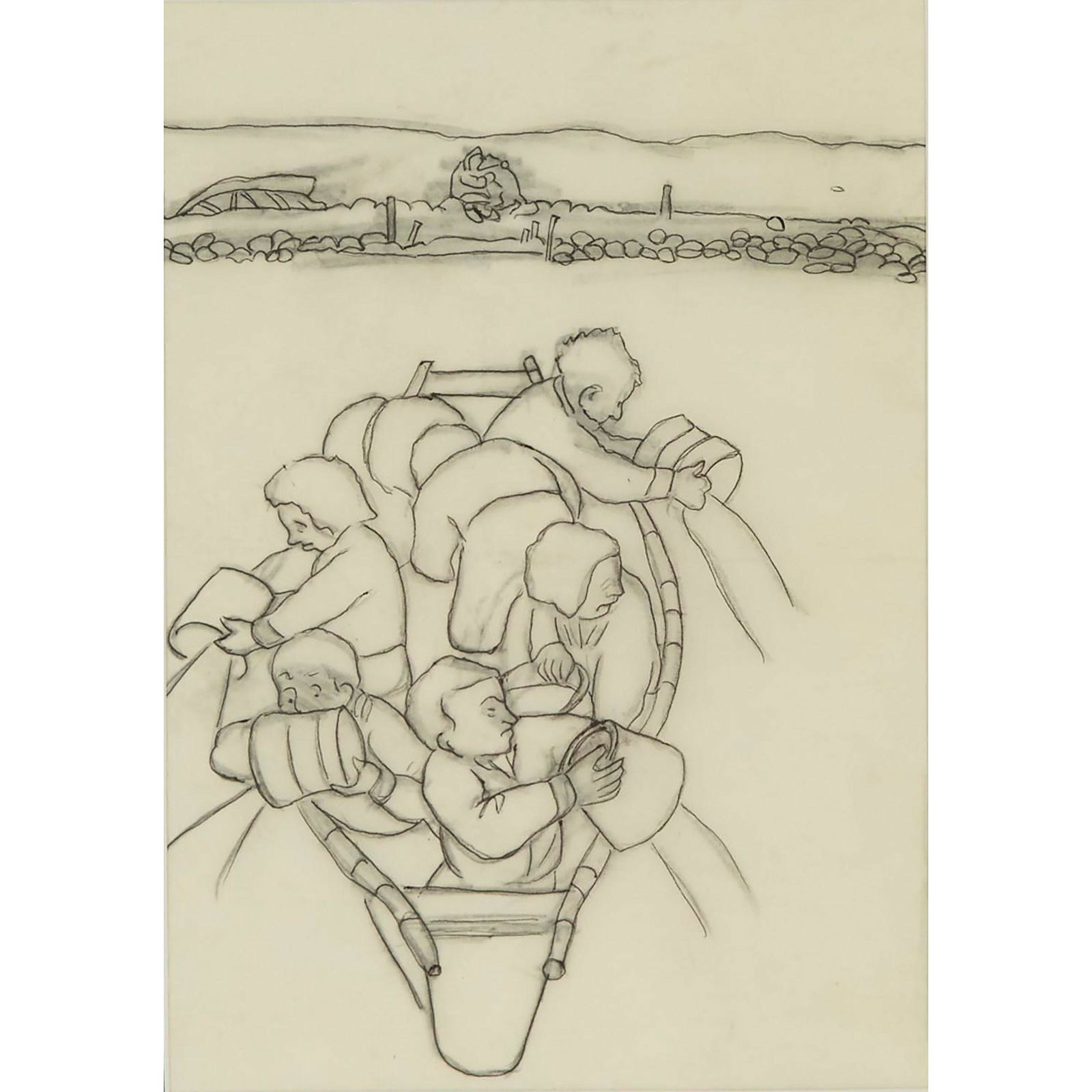 William Kurelek, R.C.A., STUDY FOR LEGEND ABOUT THE: William Kurelek, R.C.A.STUDY FOR LEGEND ABOUT THE ORIGIN OF THE WHITE MEN, CIRCA 1975pen and pencilTitled and dated 14 ins x 8 ins; 35.6 cms x 20.3 cms Provenance:Private Collection, Ontario