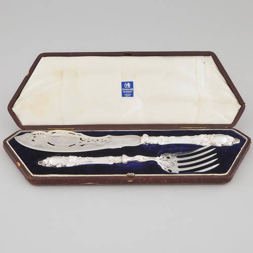 Victorian Silver Fish Servers, Martin, Hall & Co., (0088) on Mar 03