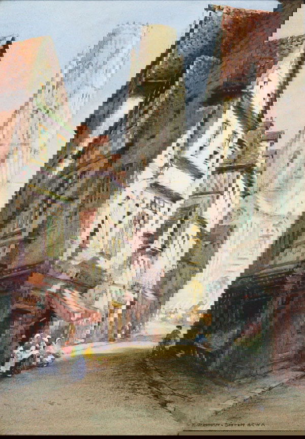 British, Robert H. Smith (? -1879) , (3) ROUEN...: Robert Herdman Smith (? -1879) , Britsh A STREET IN ROUEN; AN ARAB BEGGAR GIRL; THE FRUIT MARKET, BULAK, Three watercolours; two signed lower right, one signed lower left Two sight approximately 11" x