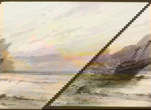 Danish, Emil A. Krause (1871-1945), (3) CASTLES: Emil Axel Krause (1871-1945), Danish CARRICK CASTLE, N.B., INVERLOCHY CASTLE; DUNNING CASTLE, N.B., Three watercolours; each signed, titled and dated lower left and lower right Each sight 5.3" x 7.5"