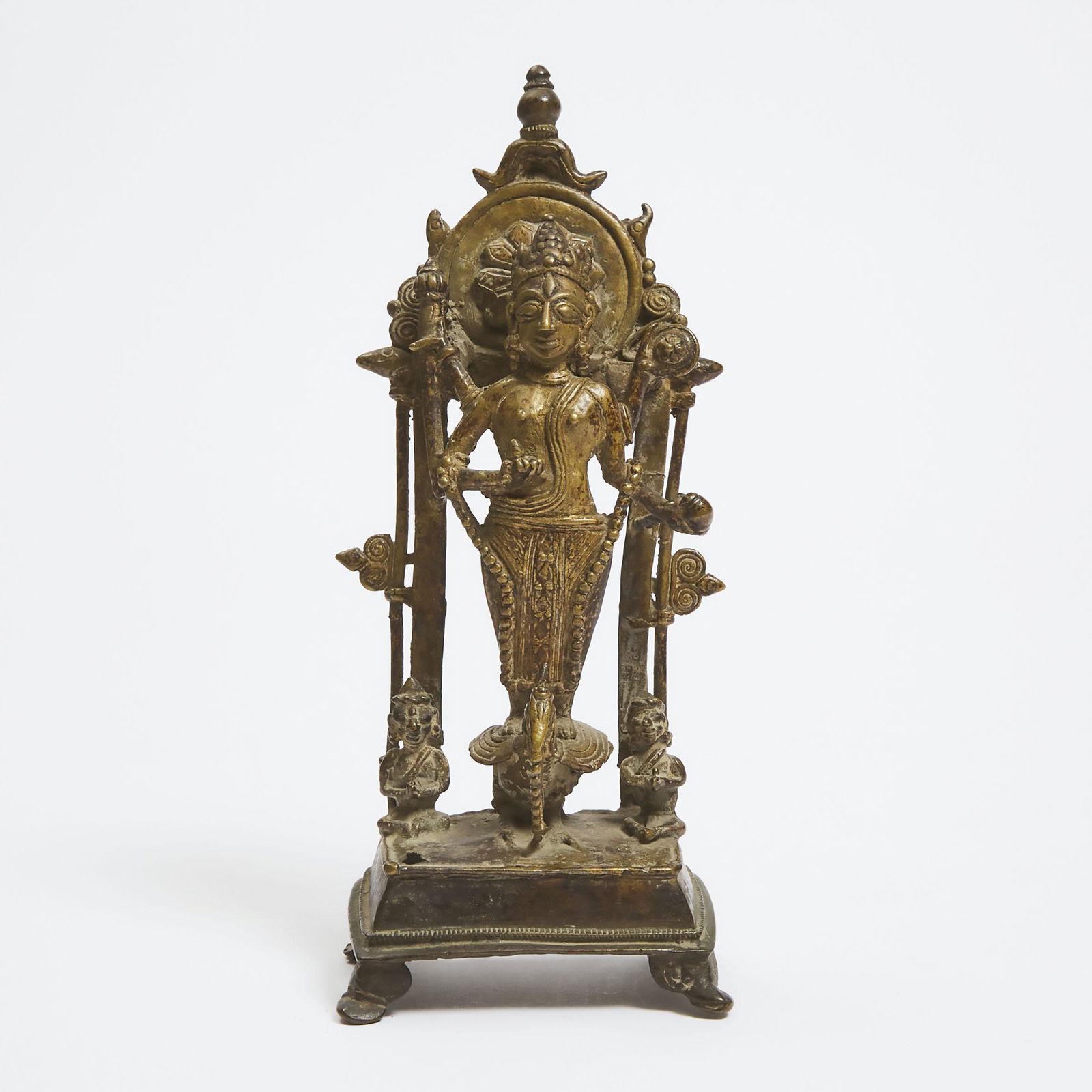An Himachal Pradesh Bronze Figure of Kartikeya Mounted on a (1 of 5)