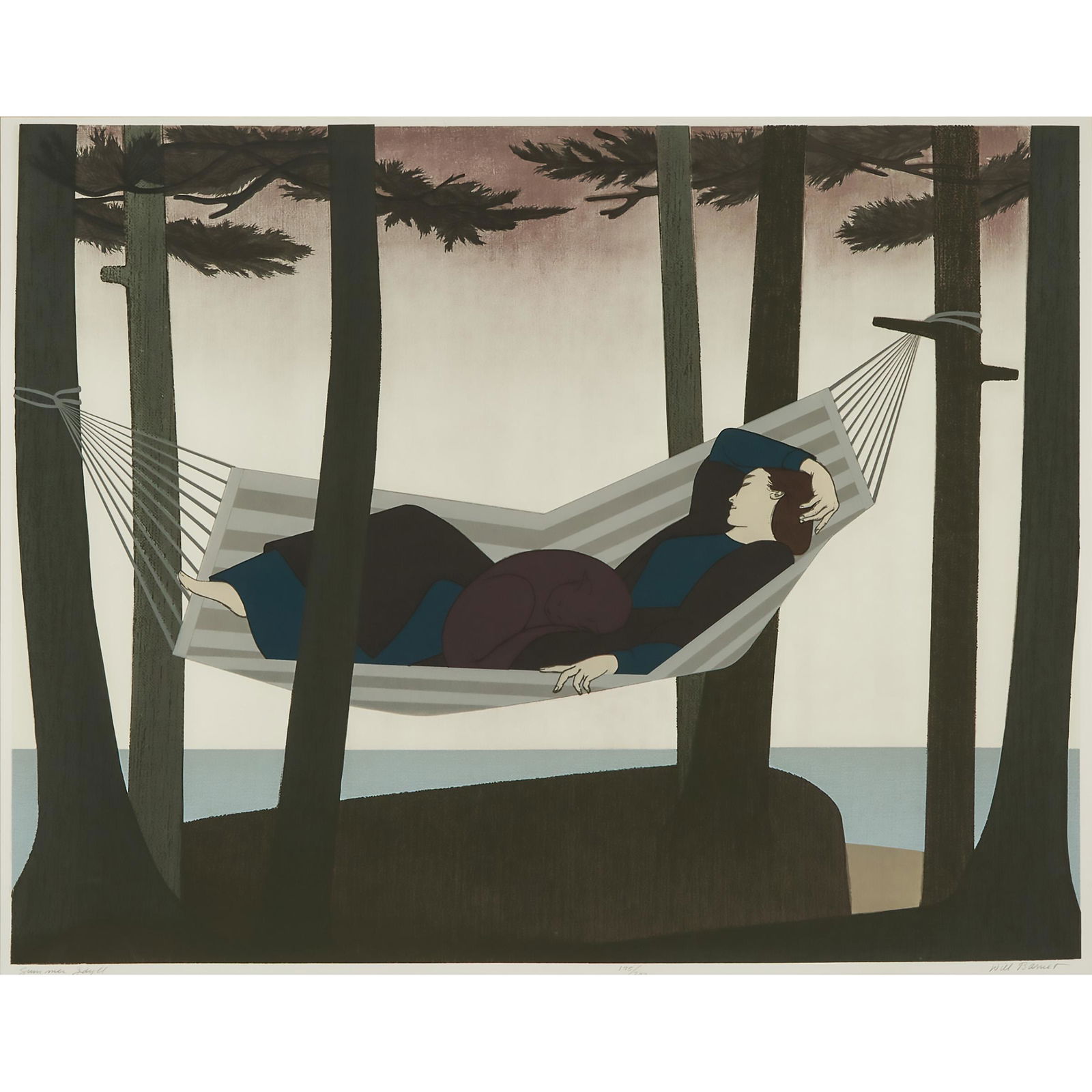 Will Barnet (1911-2012), IDYLLIC SUMMER, 1976 [S. 161], Sig: WILL BARNET (1911-2012), AMERICANIDYLLIC SUMMER, 1976 [S. 161]screenprint and lithograph in colours on wove paperSigned, titled and numbered 175/300.Published/printed by Circle Fine Art, New York/Fine