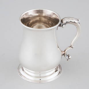 George III Silver Baluster Mug, William Grundy, London, 176: George III Silver Baluster Mug, William Grundy, London, 1761height 4 in — 10.2 cm, 7.5 oz. — 232 gramsEstimate: $250—350