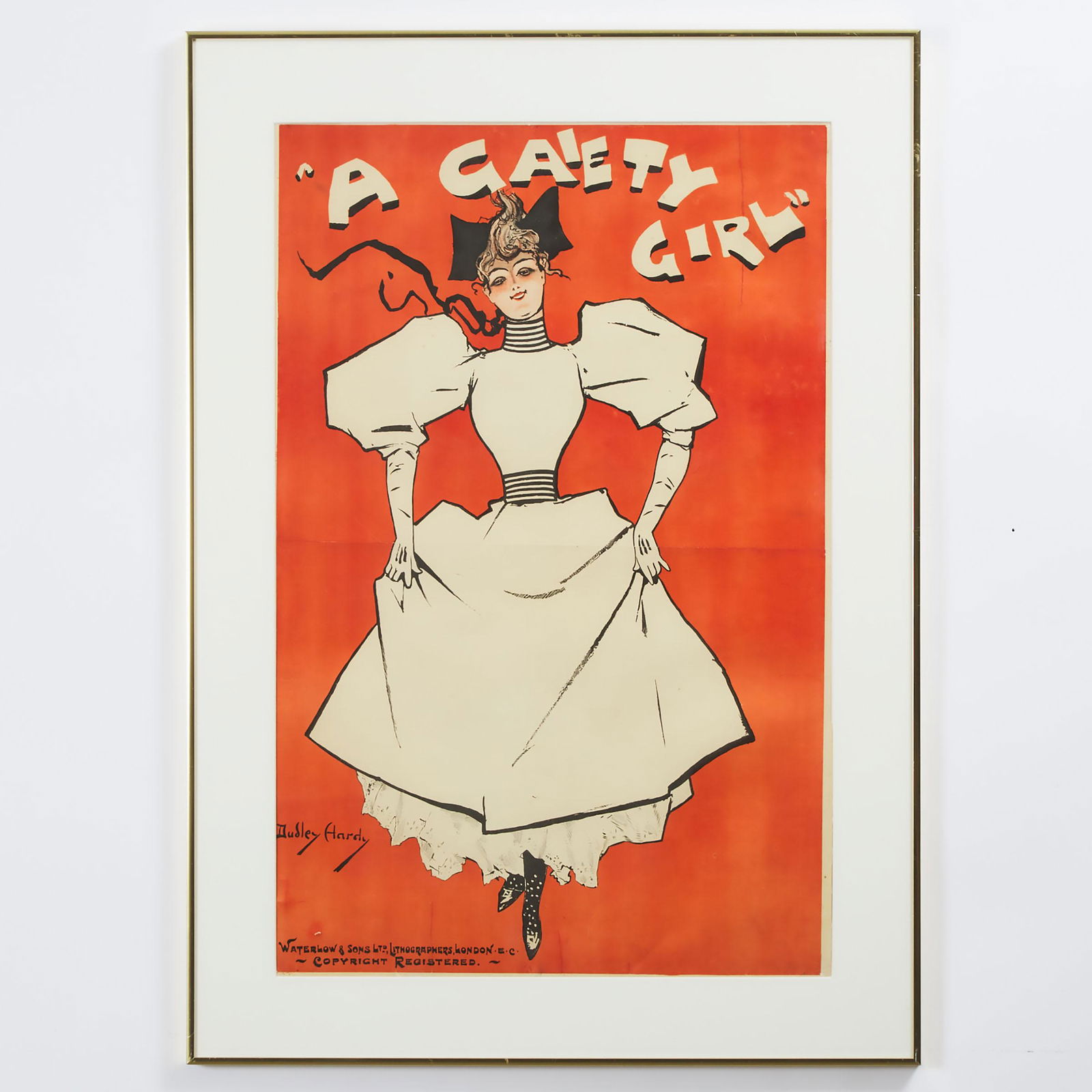 Dudley Hardy (1866-1922), A GAIETY GIRL, 1894, Image 29.25: Dudley Hardy (1866-1922)A GAIETY GIRL, 1894colour lithographic poster; signed in the plate mid-left with letters of the printer, “Waterlow & Sons Ltd., Lithographers, London/ Copyright - Registe