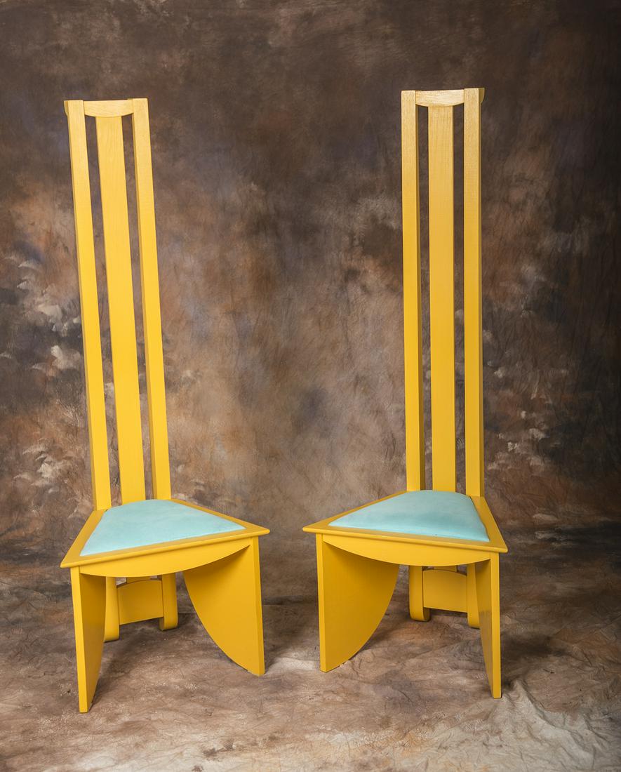 Yellow Glasgow School chairs (1 of 2)