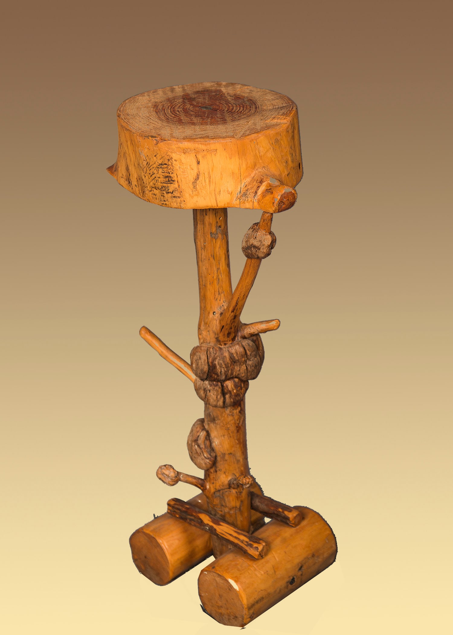 Burl stand attributed to Thomas Molesworth: Wonderful burl drink or plant stand possible Molesworth. 1925-1945 Dimensions: 13″x12″x30″