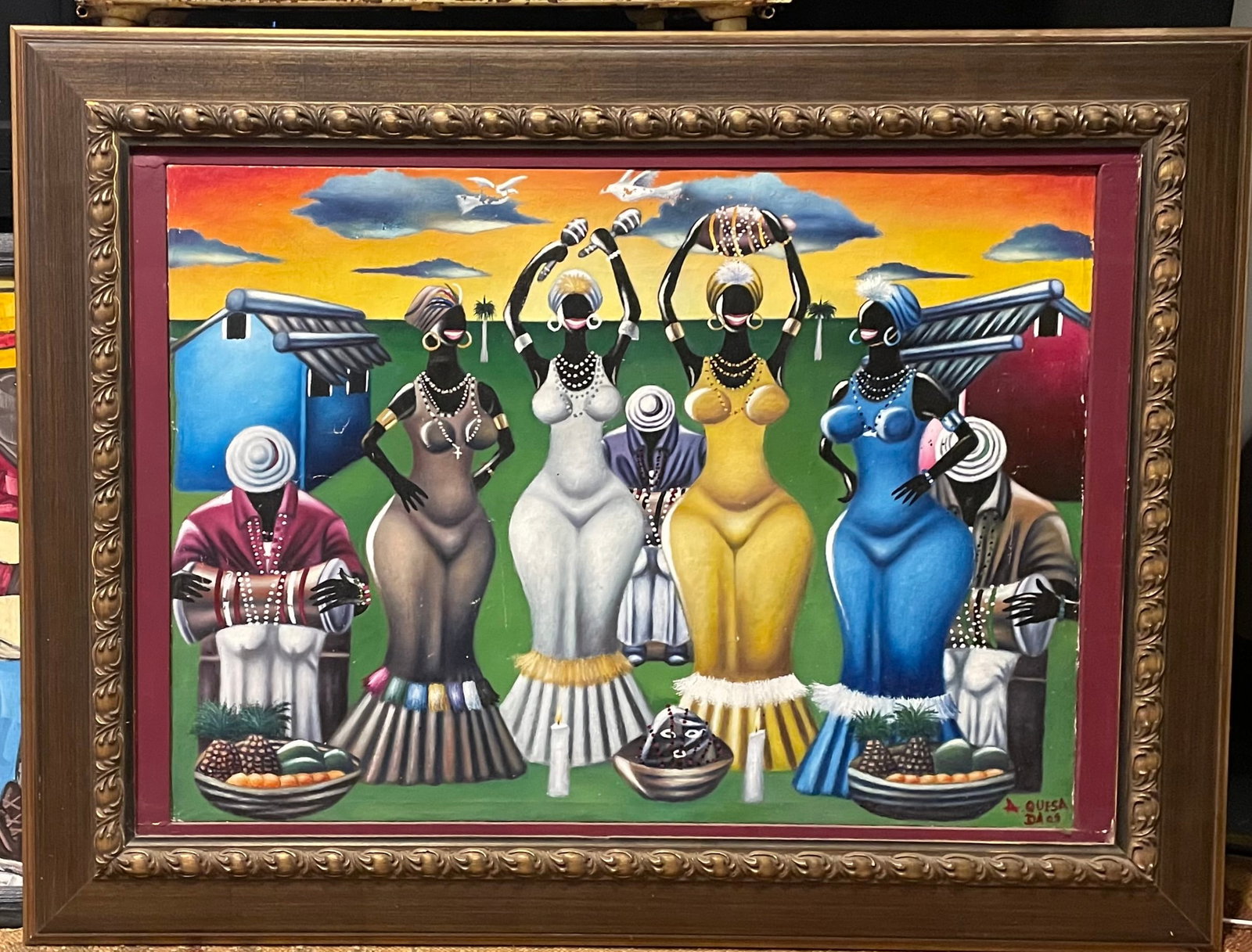 Cuban oil on canvass: Signed Cuban oil on canvas. Artist: Paisaje De Antinio Quesada Oleo Firmado. ÒA Quesada.Ó Born 1957. Dimensions: 23″h x 32″w frame:41″x 32″