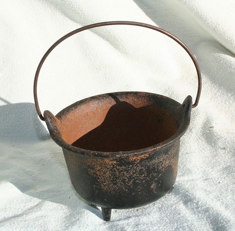 Cast Iron Crucible: 4.75” Across x 3.25” High. Numbered