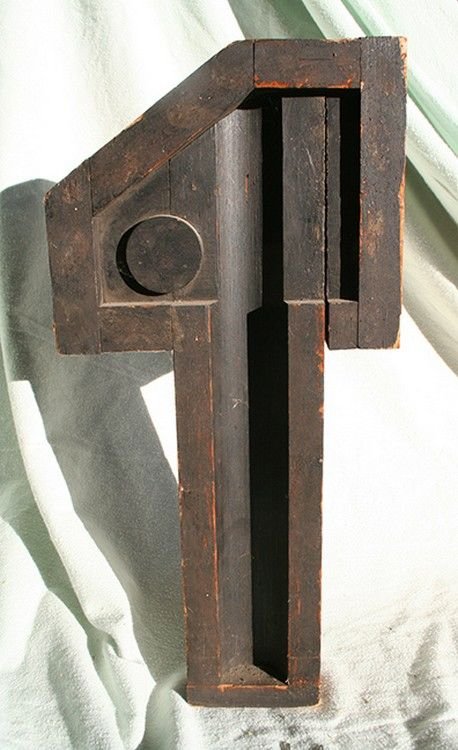 Wood Pattern Mold: 19” High x 9.5” Across 2” Thick. From Asarco Foundry, Tacoma, Washington
