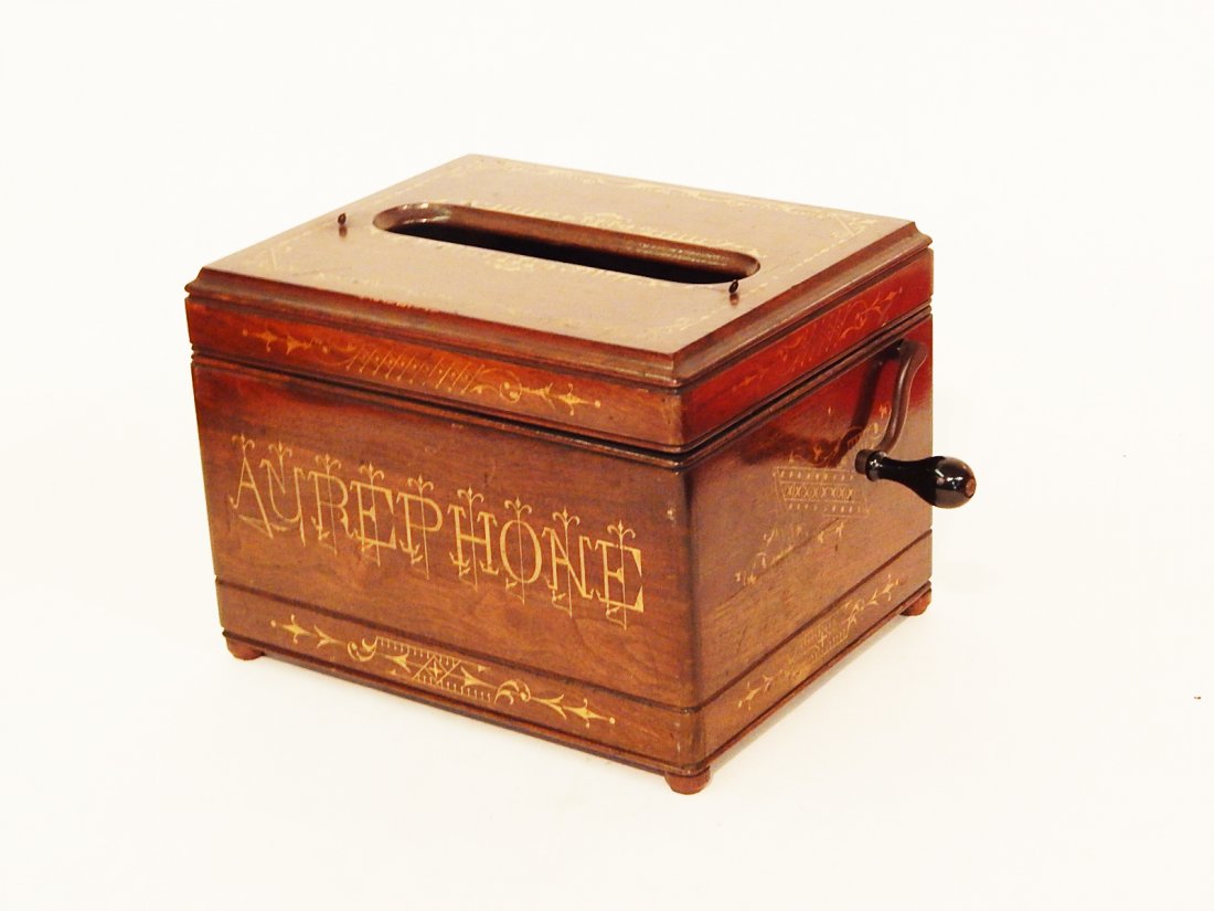 "Aurephone" Orgonette Roller Organ Stencil Wood Case (1 of 4)
