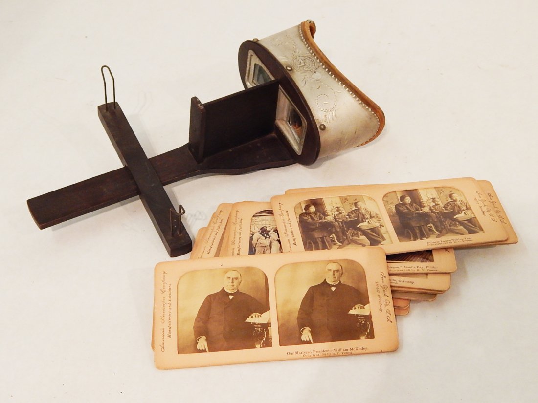 Lot (12) Tissue Stereoview Cards & Viewer (1 of 6)