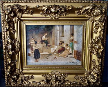 SIGNED EUGENE DE BLAAS OIL ON CANVAS