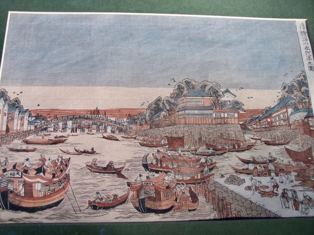 GRAND IMAGE 19TH CENTURY JAPANESE WOODBLOCK IN COLORS (1 of 6)