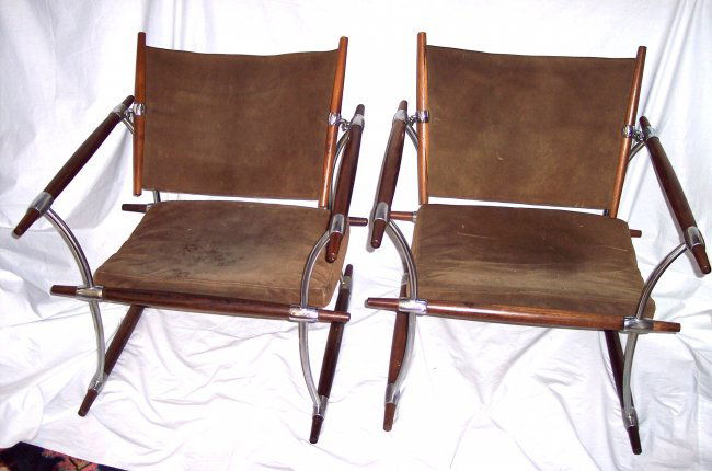 MID CENTURY MODERN "STOKKE" CHAIRS WITH PARTS: A PAIR OF JENS H. QUISTGAARD - EDITION RICHARD NISSEN 1965 DENMARK "STOKKE" LOUNGE CHAIRS -LEATHER, ROSEWOOD, CHROME-PLATED STEEL THERE IS AN ADITIONAL 10 EXTRA PIECES FOR A THIRD CHAIR