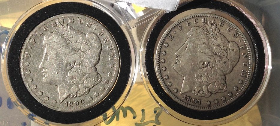 1890 CC & 1891 CC  Morgan Silver Dollar (1 of 2)