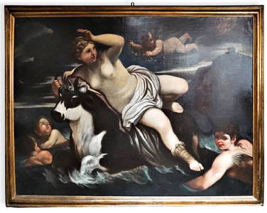 Large oil painting, Ratto d'Europa ,190cm, 18th century