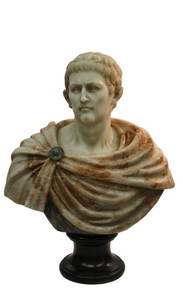 Large marble bust of Emperor, 100cm.