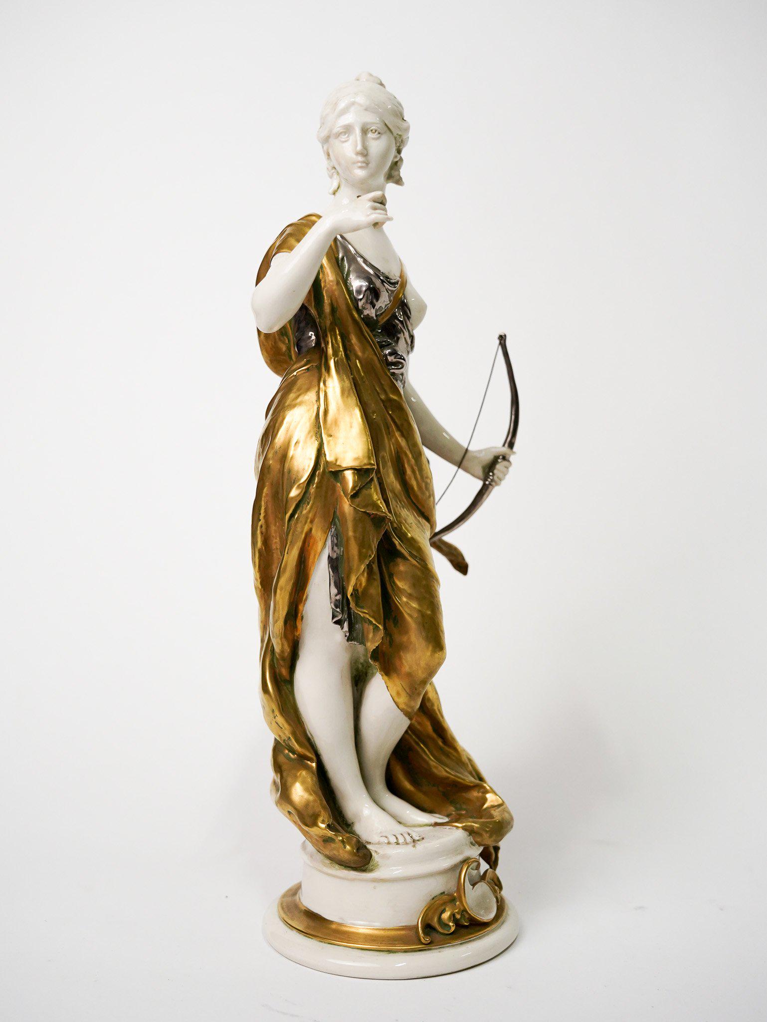 Capodimonte porcelain group, Diana the huntress. (1 of 7)