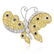 Golden Two-Tone Amethyst Butterfly Brooch