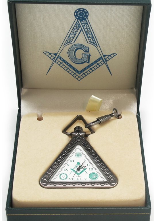 Triangular Masonic Pocket Watch: Triangular Masonic Pocket Watch in a antique bronze finish.