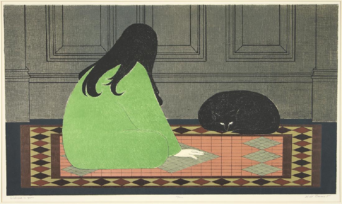 Will Barnet (American, 1911-2012) Dialogue in Green. (1 of 4)