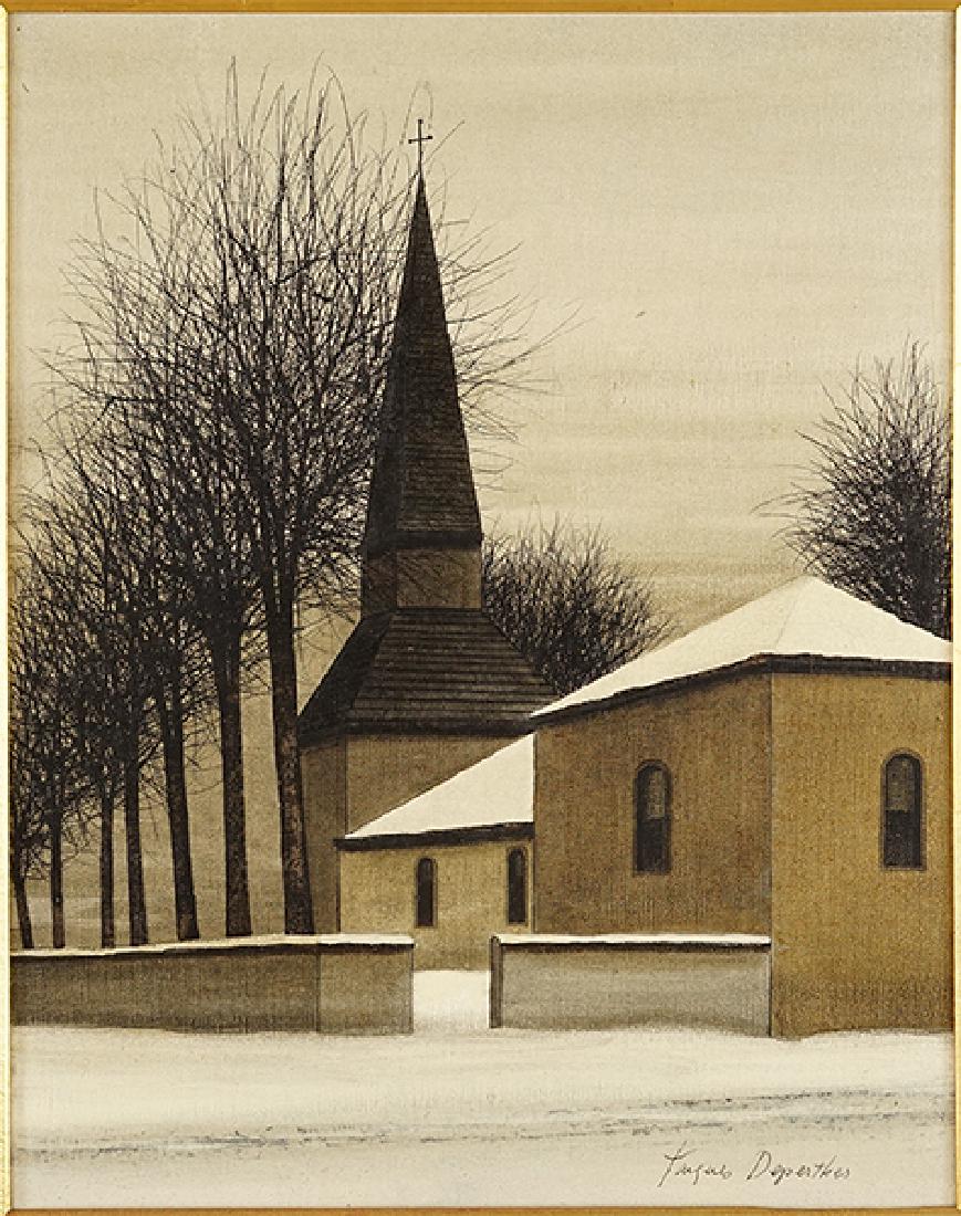 Jacques Deperthes (French, b. 1936) La Chapelle. (1 of 2)